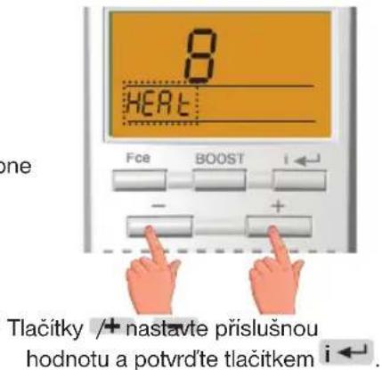 ONE 8 HEAT Fce BOOST i← - + Tlačitky /+ nastavte príslušnou hodnotu a potvrd’te tlačitkem i←.