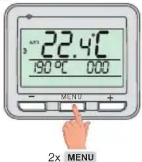 3 APM 22.4°C 190 °C 000 - MENU + 2x MENU