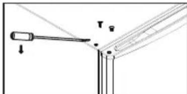 Diagram showing a mechanical or structural joint with labeled points and directional arrows, likely illustrating a turning or positioning process.
