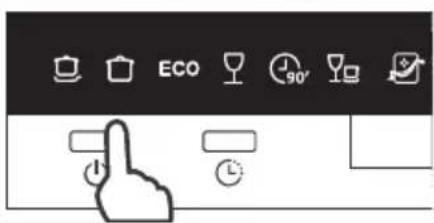 User interface toolbar with icons for ECO, clock, and hand gesture