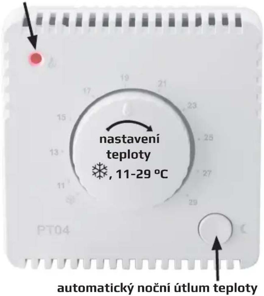 nastavení teploty , 11-29 °C PT04 automatický noční útlum teploty