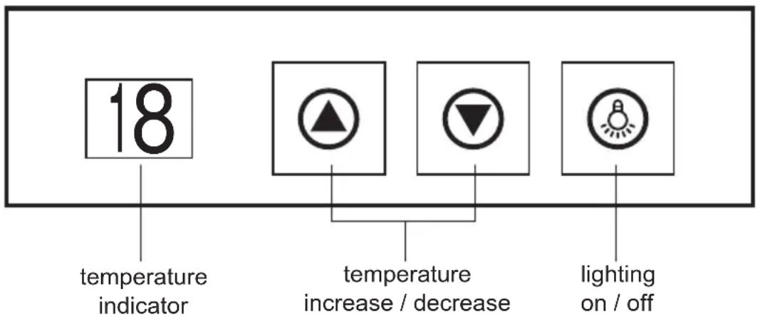 18 temperature indicator temperature increase / decrease lighting on / off