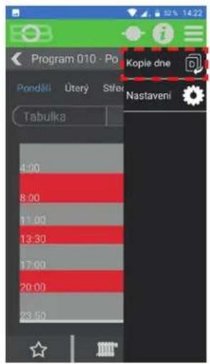 Program 010 - Pog Ponděli Útery Sfrer Tabulka Kopie dne Nastavení 4:00 8:00 11:00 13:30 17:00 20:00 23:50