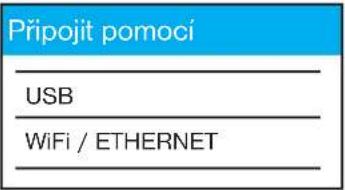 Připojit pomoci USB WiFi / ETHERNET