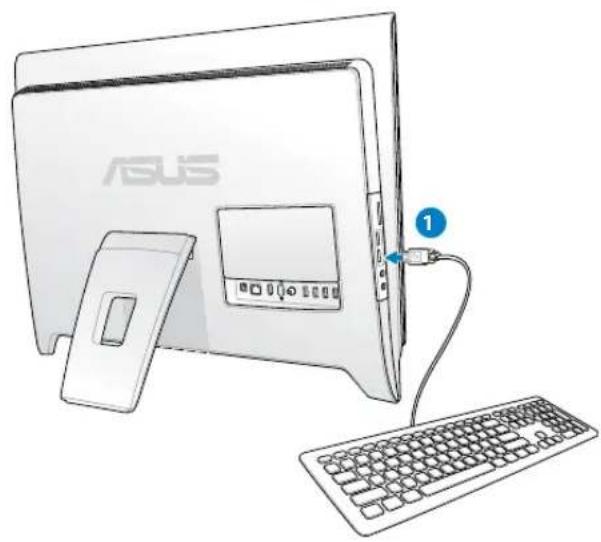 ASUS ET2410IUTS - Připojení drátové klávesnice a myši - 1
