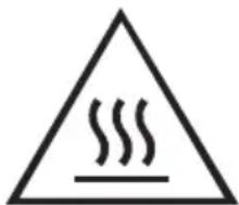 Warning symbol with steam inside a triangle, indicating heat or smoke hazard