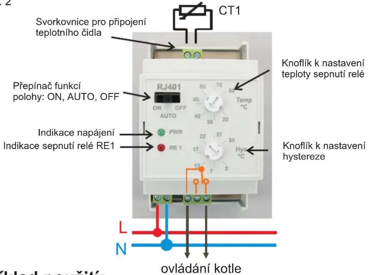 Elektrobock RJ401 - Schéma zapojení pro řízení kotle: - 1