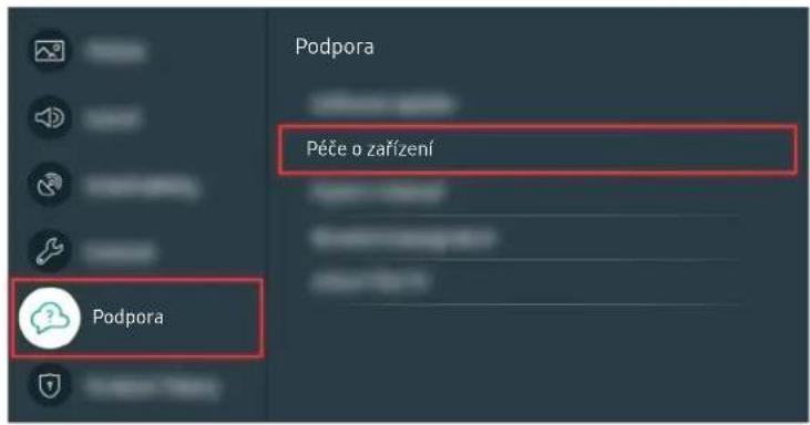 Podpora Péče o zařízení Podpora
