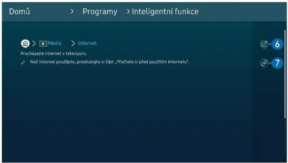 Domů > Programy > Inteligentní funkce Média > Internet Procházejte internet v televizoru. Než internet použljete, prostudujte si část „Přečtete si před použitím internetu”.