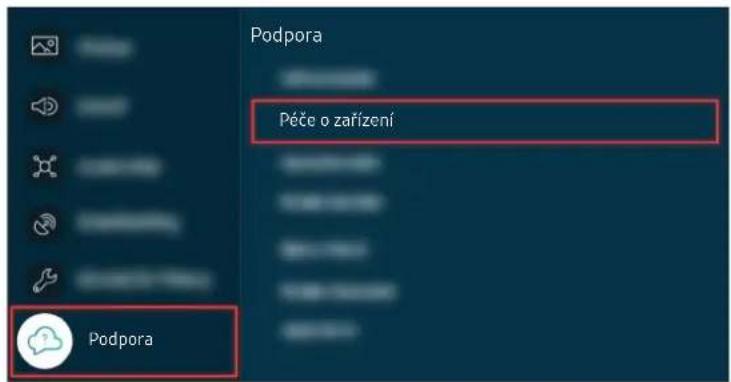 Podpora Péče o zařízení Podpora