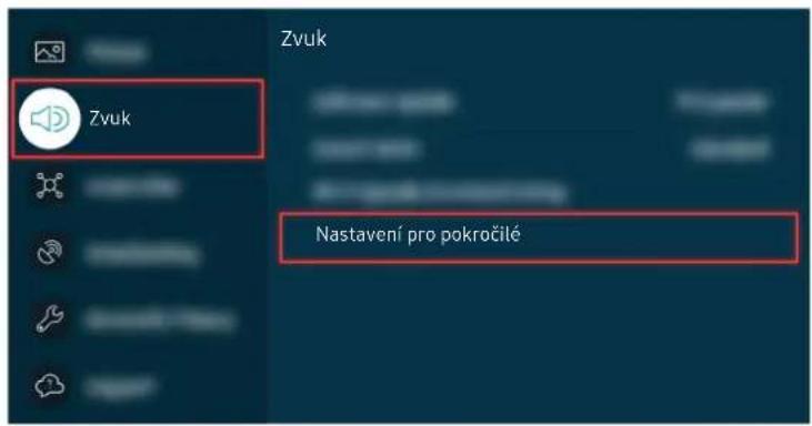 Zvuk Nastavení pro pokročilé