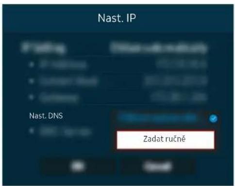 Nast. IP Fasting • Fasting • GPaR/DS • GPaR Nast. DNS Zadat ručně