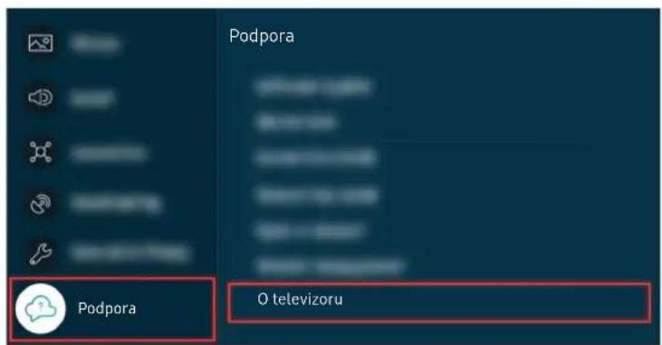 Podpora Podpora O televizoru