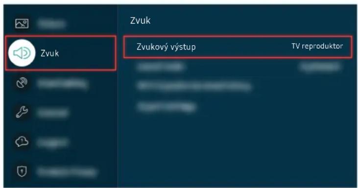 Zvuk Zvukový výstup TV reproduktor
