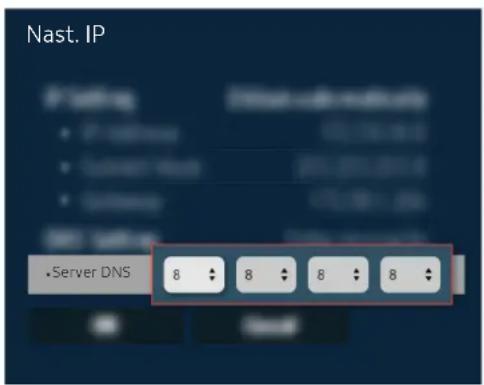Nast. IP F setting • Server DNS 8 8 8 8