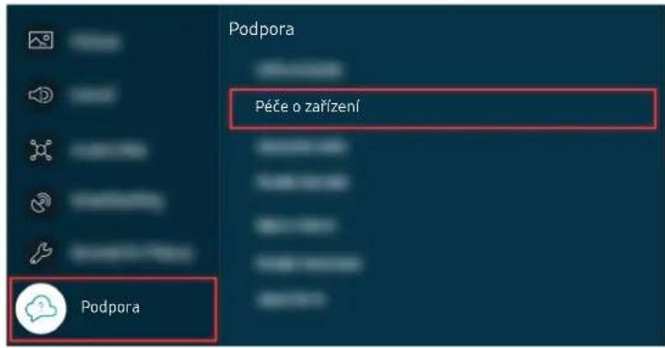 Podpora Péče o zařízení Podpora