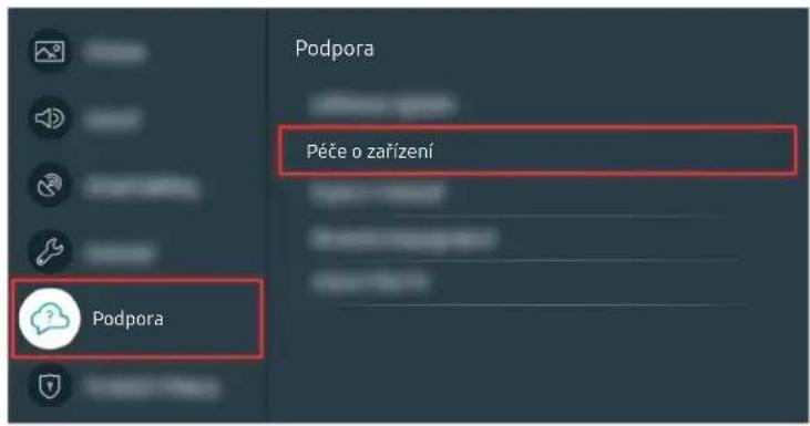 Podpora Péče o zařízení Podpora