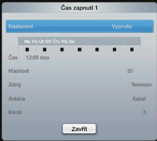 SAMSUNG UE55D6000TP - Nastavení časovače zapnutí a vypnutí - 1