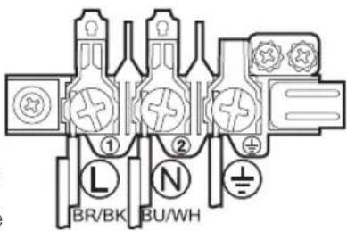 ① ② L N ± BR/BK BU/WH