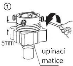 ① 5mm upínací matice