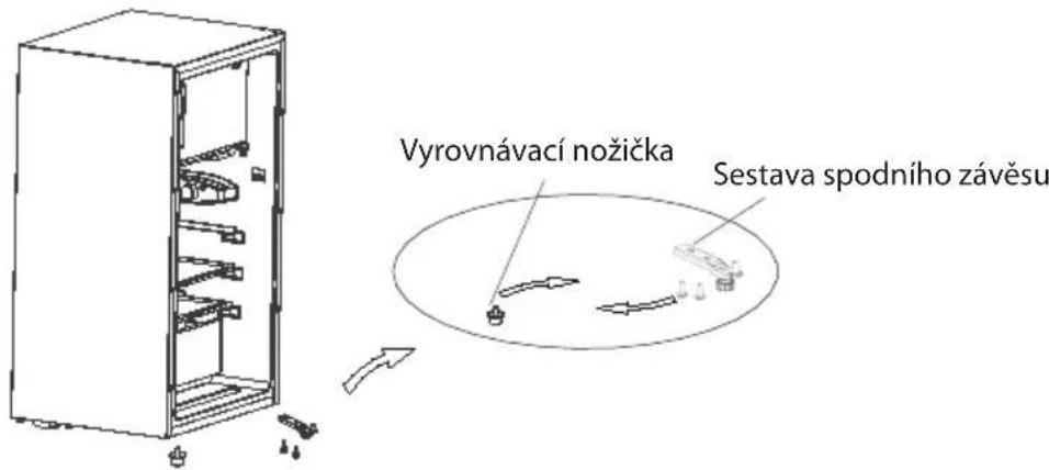 Vyrovnávací nožička Sestava spodního závěsu