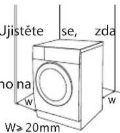 Ujistěte se, zda no na W W≥ 20mm