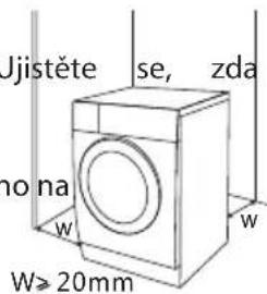 Ujistěte se, zda no na W W≥ 20mm