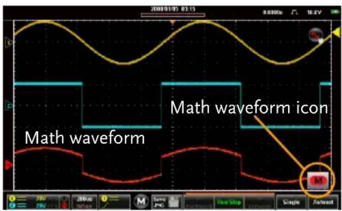 2019/1/3 0:15 0.000kV 18.0V Math waveform icon Math waveform M Single Averest