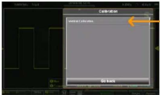 Calibration Vertical Calibration Go Back