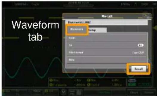 Waveform tab Recall DiskNext AI 800? Recall Setup File To File Spread Fer CMV Bare Recall