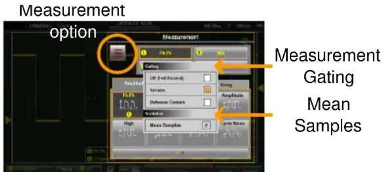 Measurement option Measurement Gating Mean Samples On (Full Record) Session Dehance Camera Variable Mean Samples