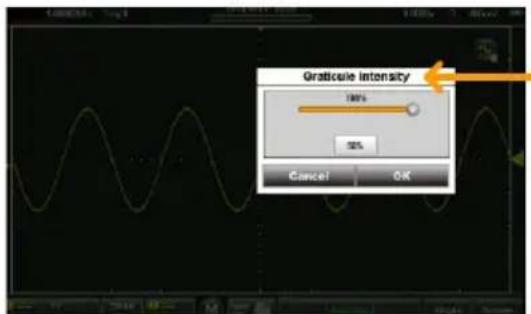 Graticule Intensity 100% 50% Cancel OK