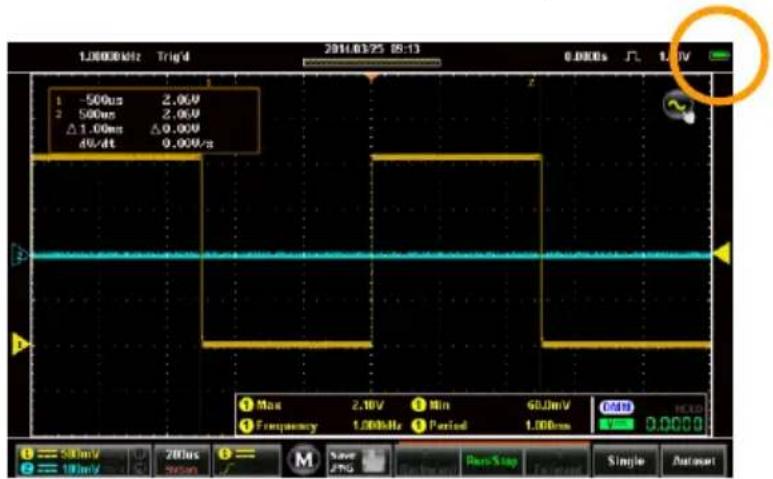 1.0000kHz Trig'd 2014.03/25 05:13 0.0000s ∥ 1.0V 1 -500us 2.00V 2 500us 2.00V Δ1.00ms Δ9.00V d6/dt 9.00V/s ① Max 2.16V ① Min 60.1mV ① CDA HCCD ② Frequency 1.00kHz ③ Period 1.00ms ④ 0.0000 ⑤ 50kmV 200us M Save PNG Retouch Data Stop Single Autoport