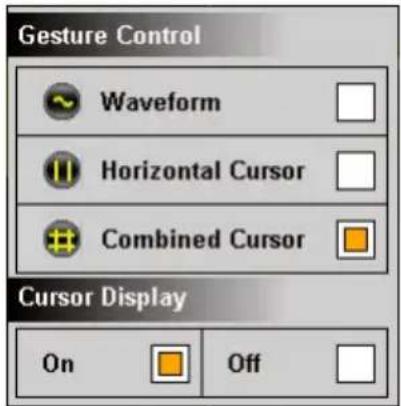 Gesture Control Waveform Horizontal Cursor Combined Cursor Cursor Display On Off