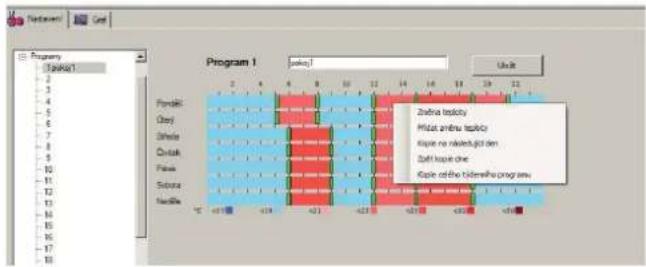 Elektrobock PT41-S - Timto způsobem nastavíme další programy, které jsou automaticky přiřazeny jednotlivým zónám (Program 1 pro Zónu 1, Program 2 pro Zónu 2 atd). - 1