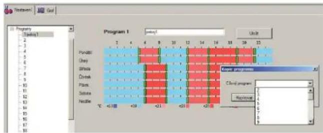 Elektrobock PT41-S - Timto způsobem nastavíme další programy, které jsou automaticky přiřazeny jednotlivým zónám (Program 1 pro Zónu 1, Program 2 pro Zónu 2 atd). - 2