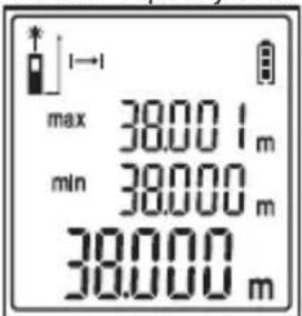 max 38.001 m min 38.000 m 38.000 m
