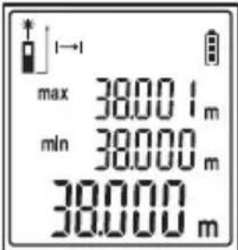 max 38.001 m min 38.000 m 38.000 m