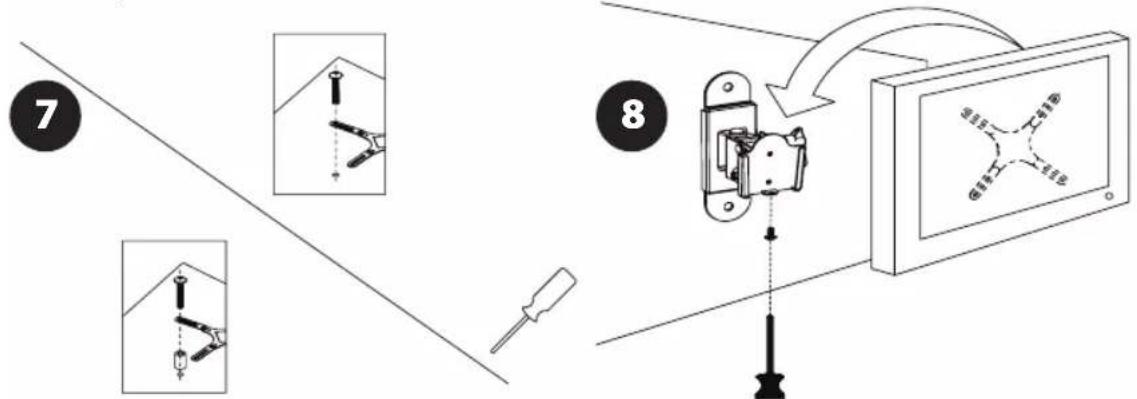 Technical diagram showing installation steps of a wall-mounted switch, including wire repair, mounting bracket assembly, and wiring connection.