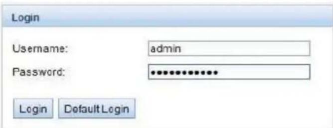 Login Username: admin Password: ************ Login Default Login