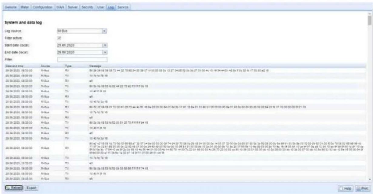 System and data log Log source: M-Bus Filter active: Start date (local): 29.06.2020 End date (local): 29.06.2020 Filter: Date and time Source Type Message 29.06.2020, 08:30:00 M-Bus RX 56.29.26.58.08 08.72 +4.22 78.82 34.23 59.57 11:00 05:00 2s 13.27 34.88 52.06 36.27 01.00 4s 12.19 54.44 31.42 8a 97a 52.56 17:00 50 a2 18 29.06.2020, 08:30:00 M-Bus TX 10.79 to 78 18 29.06.2020, 08:30:00 M-Bus RX e8 29.06.2020, 08:30:00 M-Bus TX 56.35.36.68.53 46.82.44.22 78.82 ***F**F* 18 29.06.2020, 08:30:00 M-Bus TX 10.43 to 37 18 29.06.2020, 08:30:00 M-Bus RX e8 29.06.2020, 08:30:00 M-Bus TX 10.43 to 36 18 29.06.2020, 08:30:00 M-Bus RX 56.32.32.68.08 51.72 00:61 (29.73)w4o5f 769.5a 25.59 08.84 51.56/36 17.61 13.8a 51.13 86.314 00:00 00:00 5a51.83 b5c3b3b3b3b3b3b3b3b3b3b3b3b3b3b3b3b3b3b3b3b3b3b3b3b3b3b3b3b3b3b3b3b3b3b3b3b3b3b3b3b3b3b3b3b3b3b3b3b3b3b3c 29.06.2020, 08:30:00 M-Bus TX 10.79 to 79 18 29.06.2020, 08:30:00 M-Bus RX e8 29.06.2020, 08:30:00 M-Bus TX 56.2a 59.68 b5c b5c b5c b5c b5c b5c b5c b5c b5c b5c b5c b5c b5c b5c b5c b5c b5c b5c b5c b5c b5c b5c b5c b5c b5c b5c b5c b5c b5c b5c b5c b5c b5c b5c 29.06.2020, 08:30:00 M-Bus TX 10.43 to 38 18 29.06.2020, 08:30:00 M-Bus RX e8 29.06.2020, 18:30:00 M-Bus TX 10.43 to 36 18 29.06.2020, 18:30:00 M-Bus RX e8 29.06.2020, 18:30:00 M-Bus RX e8 29.06.2020, 18:31:17 a4 a4 a4 a4 a4 a4 a4 a4 a4 a4 a4 a4 a4 a4 a4 a4 a4 a4 a4 a4 a4 a4 a4 a4 a4 a4 a4 a4 a4 a4 a4 a4 a4 a4 a4 a4 a4 a4 a4 a4 a4 a4 a4 a4 a4 a4 a4 a4 a4 a4 a 29.06.2020, 18:31:17 a4 a4 a4 a4 a4 a4 a4 a4 a4 a4 a4 a4 a4 a4 a4 a4 a4 a4 a4 a4 a4 a4 a4 a4 a4 a4 a4 a 29.06.2020, 18:31:17 a4 a4 a4 a4 a4 a4 a4 a4 a4 a4 a4 a 29.06.2020, 18:31:17 a4 a4 a4 a4 a4 a4 a4 a4 a4 a4 a4 a Record Export Help Print