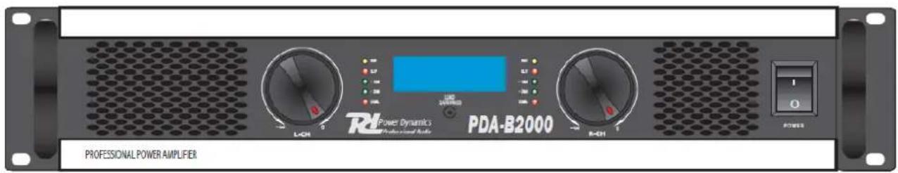 RL Power Dynamics Professional Power Amplifier PDA-B2000 L+DH R-CH POWER I O PROFESSIONAL POWER AMPLIFIER