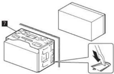 Diagram showing a device with labeled components and a magnified view of the component being inserted into a pencil.