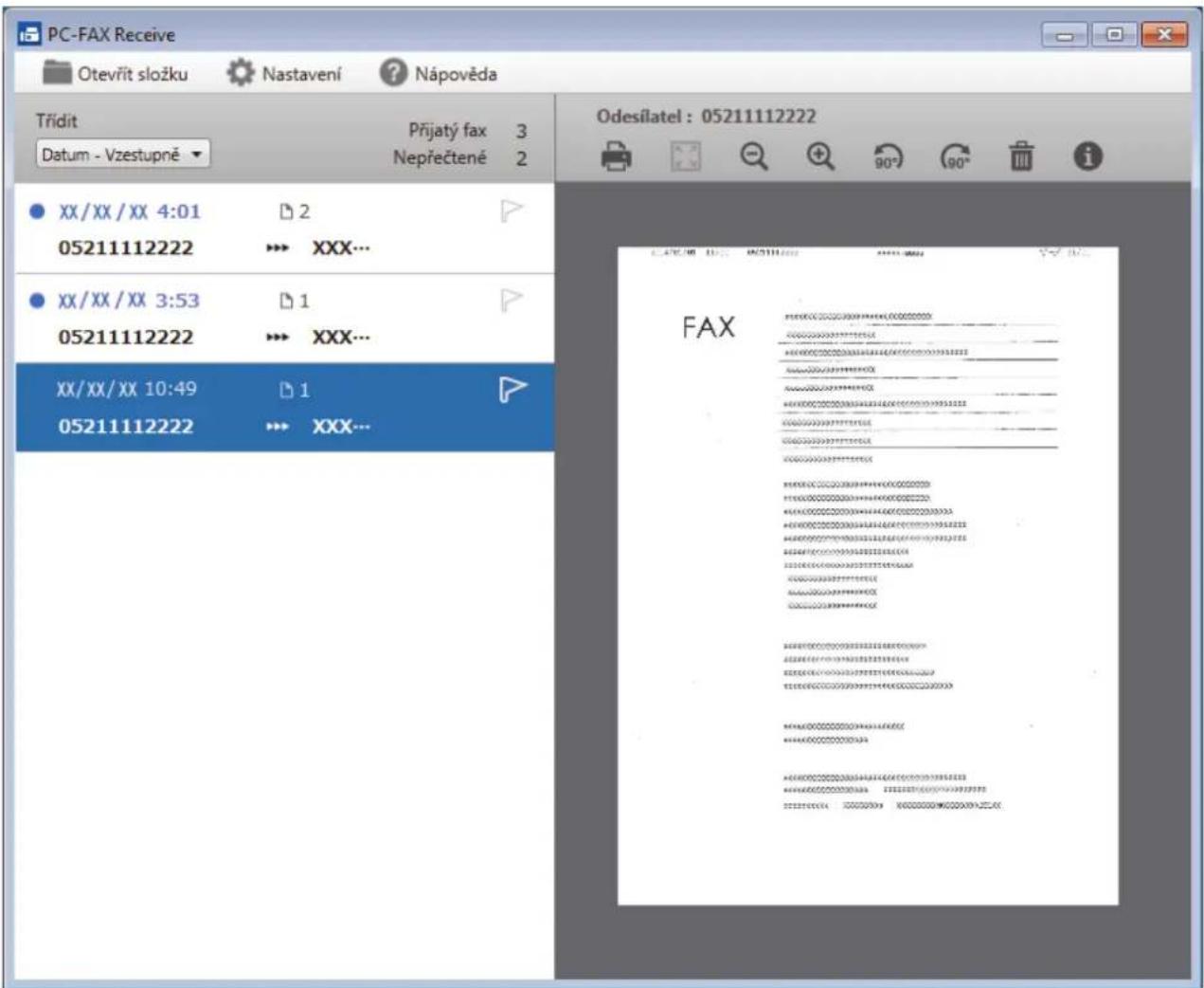 BROTHER DCP-B7500D - Zobrazení přijatých zpráv PC-FAX (Windows) - 4