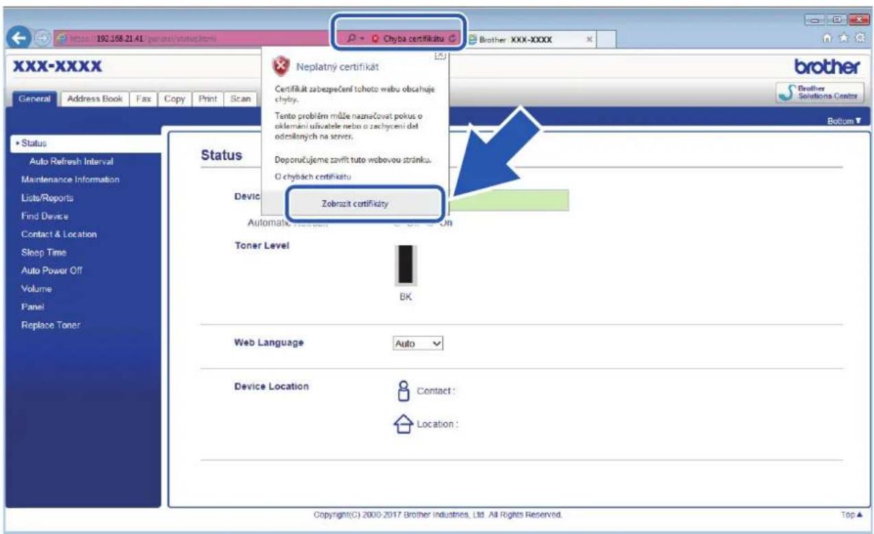 BROTHER DCP-B7500D - Instalace certifikátu s automatickým podpisem pro uživatele systému Windows s právy správce - 5