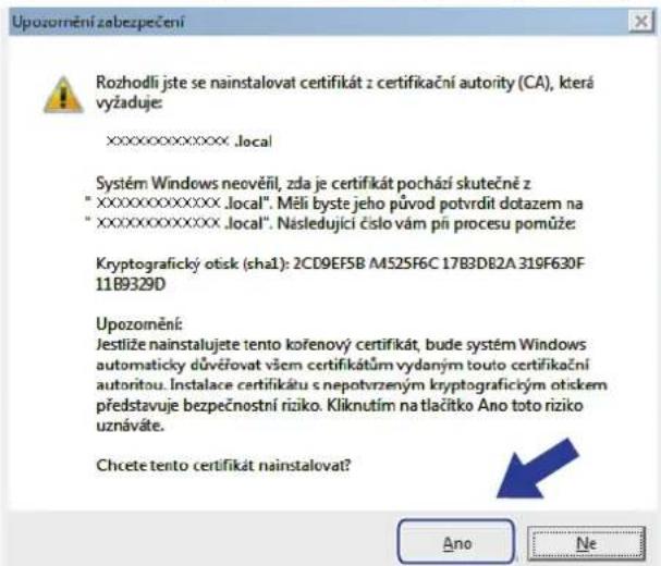BROTHER DCP-B7500D - Instalace certifikátu s automatickým podpisem pro uživatele systému Windows s právy správce - 10