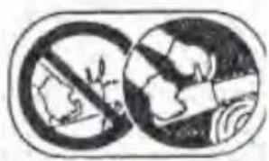 Prohibition sign showing a crossed-out cigarette with a hand holding a cigarette, indicating no smoking or anti-smoking.