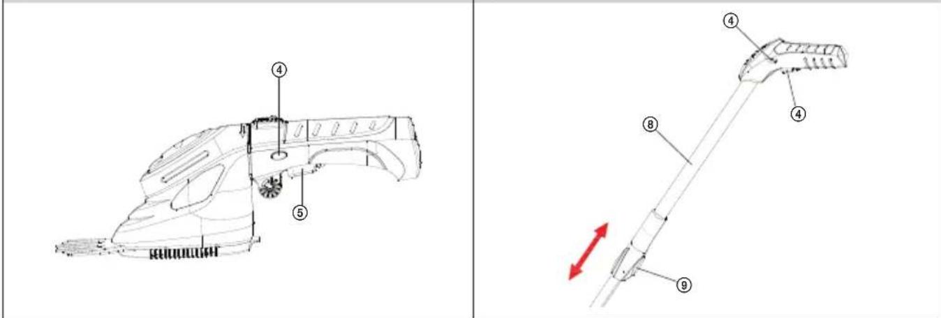 Technical diagram of a car body with numbered parts and directional arrows indicating motion or movement.