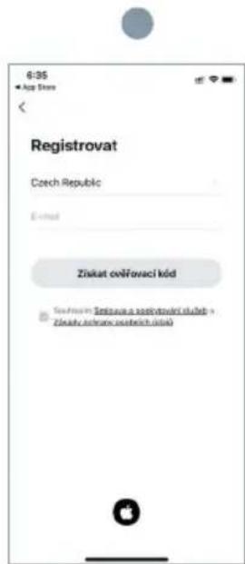 6:35 App Store < Registrovat Czech Republic Exited Ziskat ovřovací kód Sodnávn Směvna a sotovováci služní Ziskat svěrnov osstěch výdů