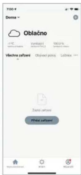 Doma Oblačno +1°C Výklasní 100.0 % Vlechna zařízení Obyvani pokos Lužnice Zona zařízení Příklat zařízení